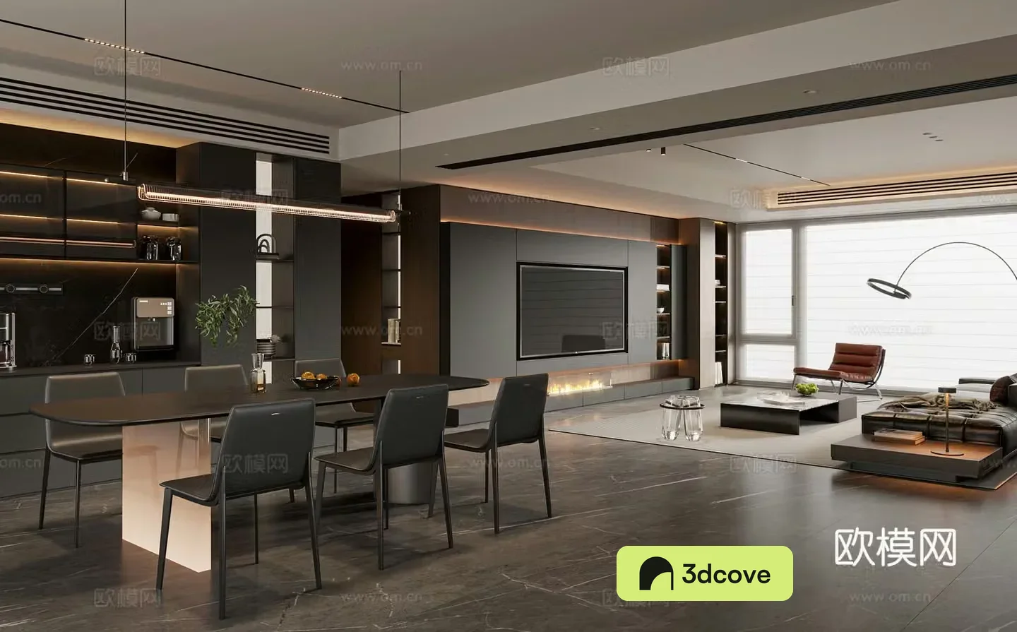 Modern living and dining room sofa and coffee table combination TV cabinet dining table and chair combination sideboard leisure chair