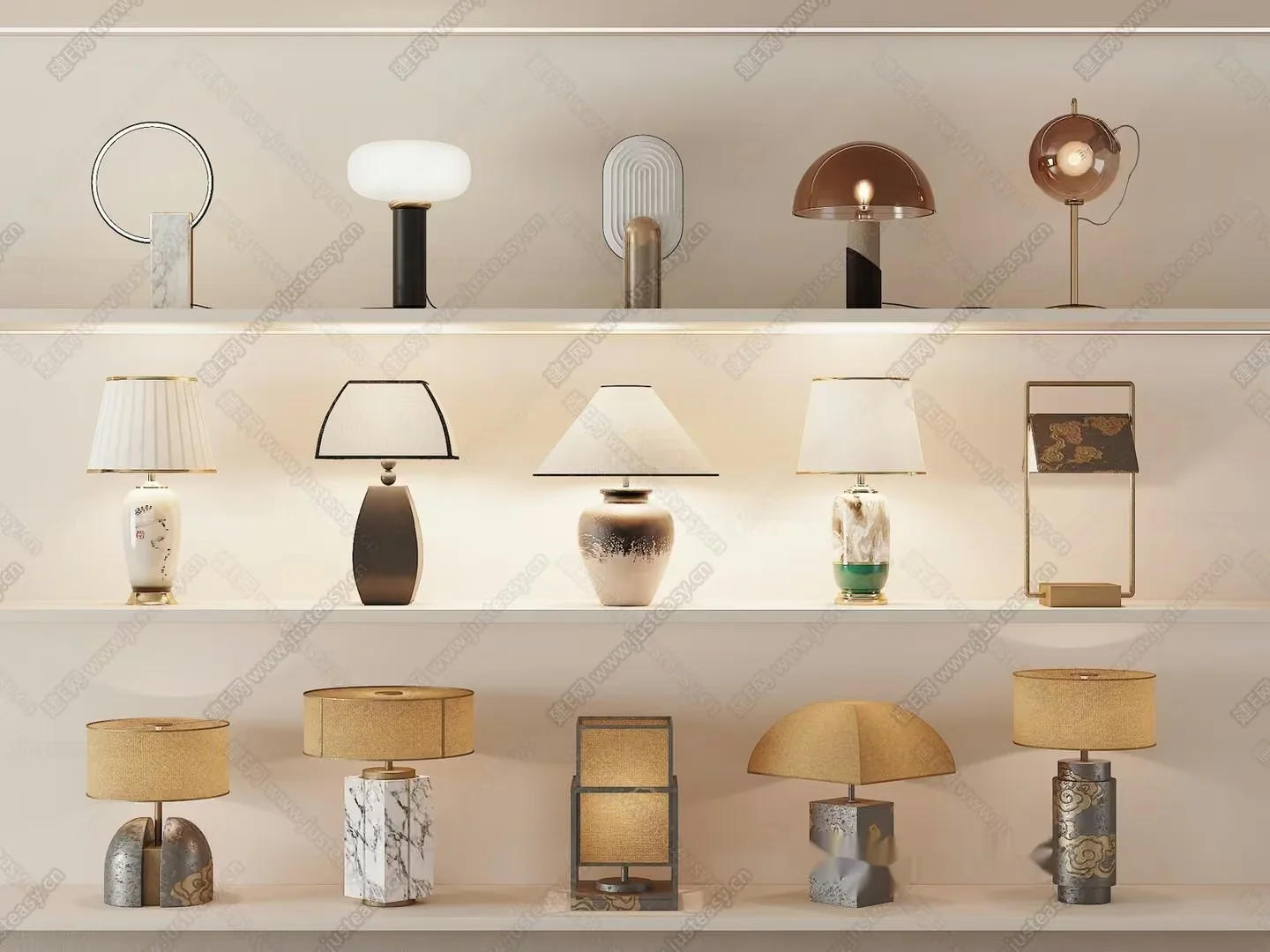 Modern Table Lamps 3D Model – 10083 – VRAY Render
