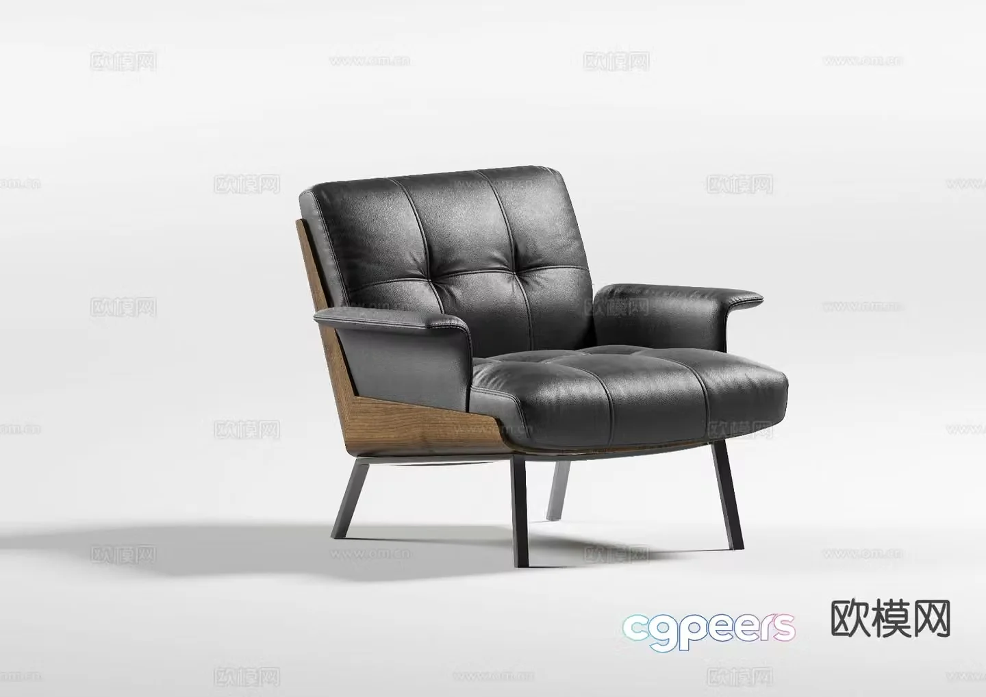 Italian style leisure chair sofa chair 3d model