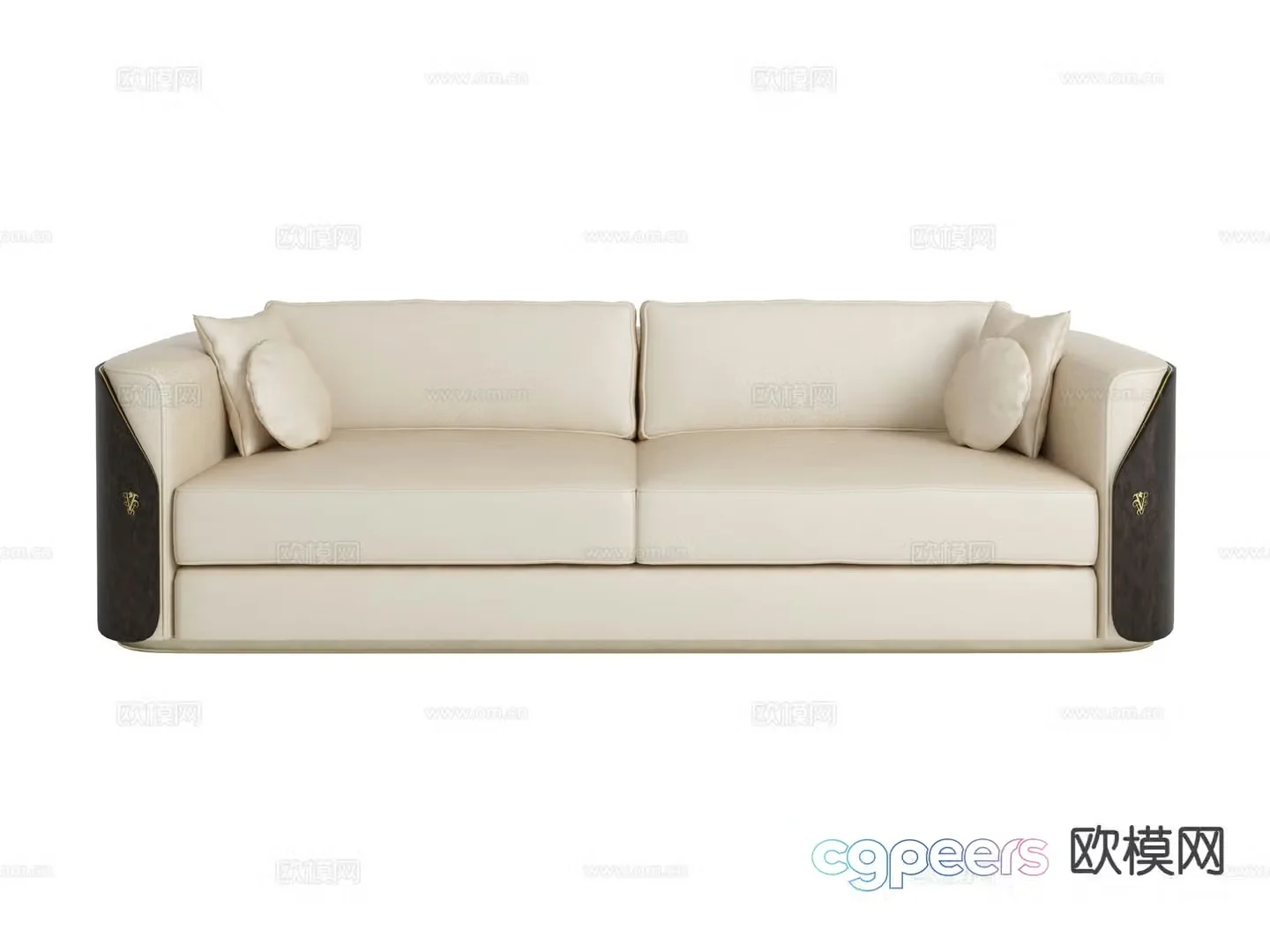 visionnaire Italian light luxury double sofa 3D model
