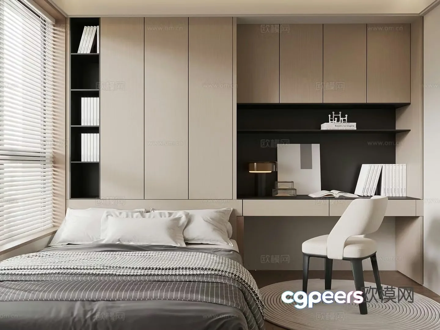 Modern tatami bedroom 3d model