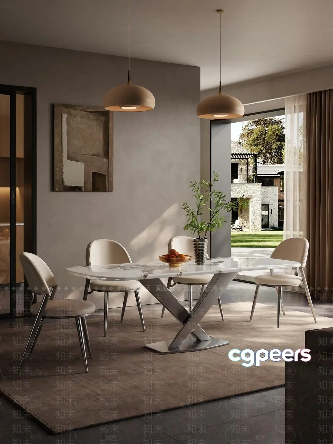 Modern Dining Room 3D Model – 20436 – VRAY Render