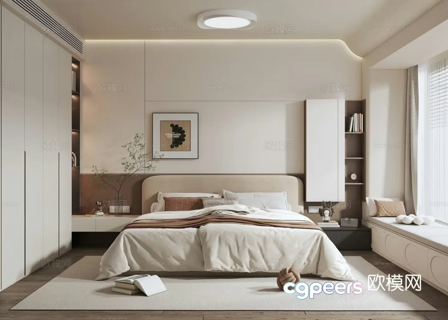 Cream style bedroom master bedroom 3d model