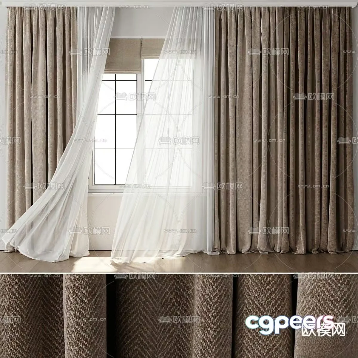 Plain curtains 3d model