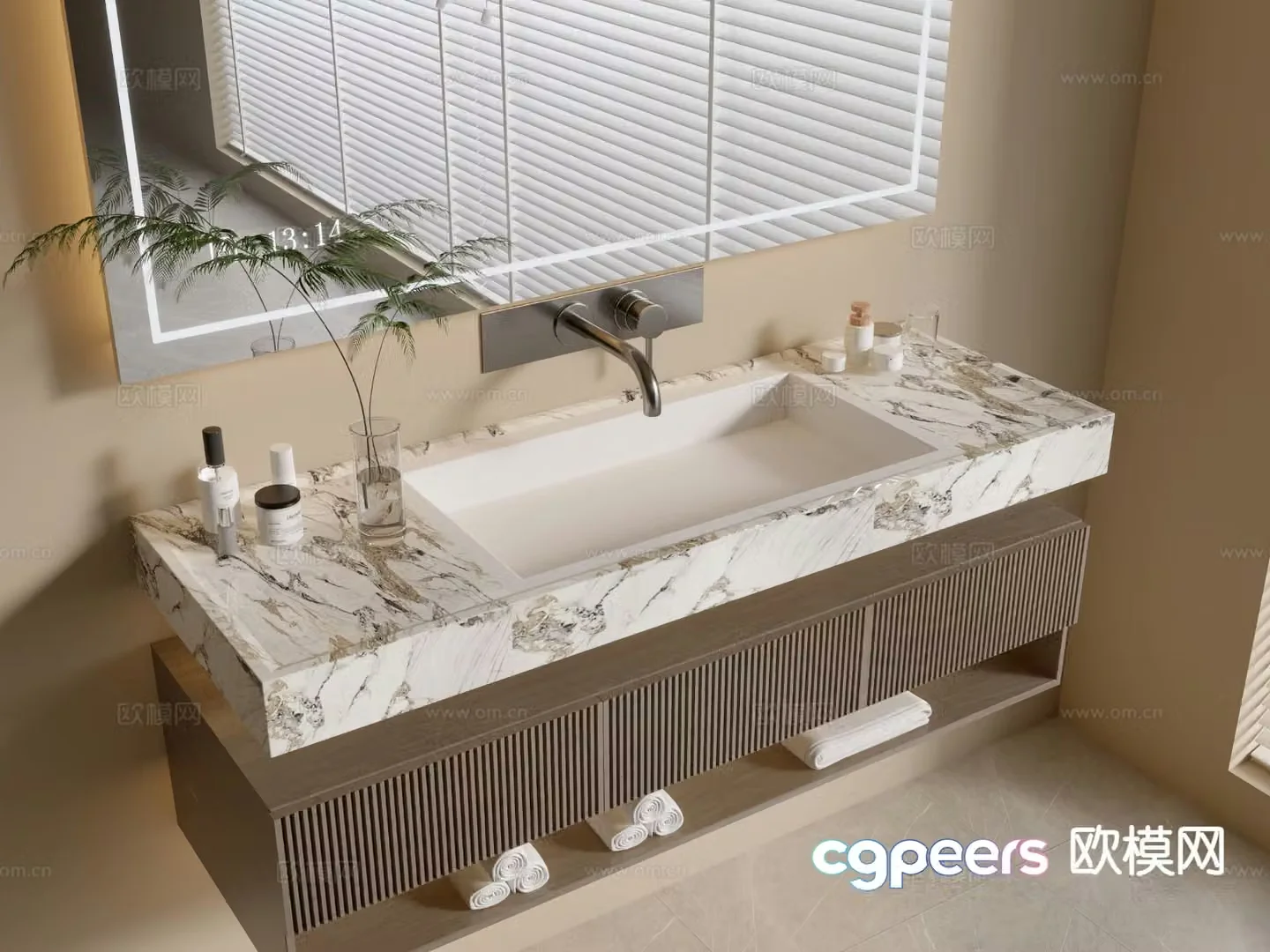 Modern suspended washbasin 3D model