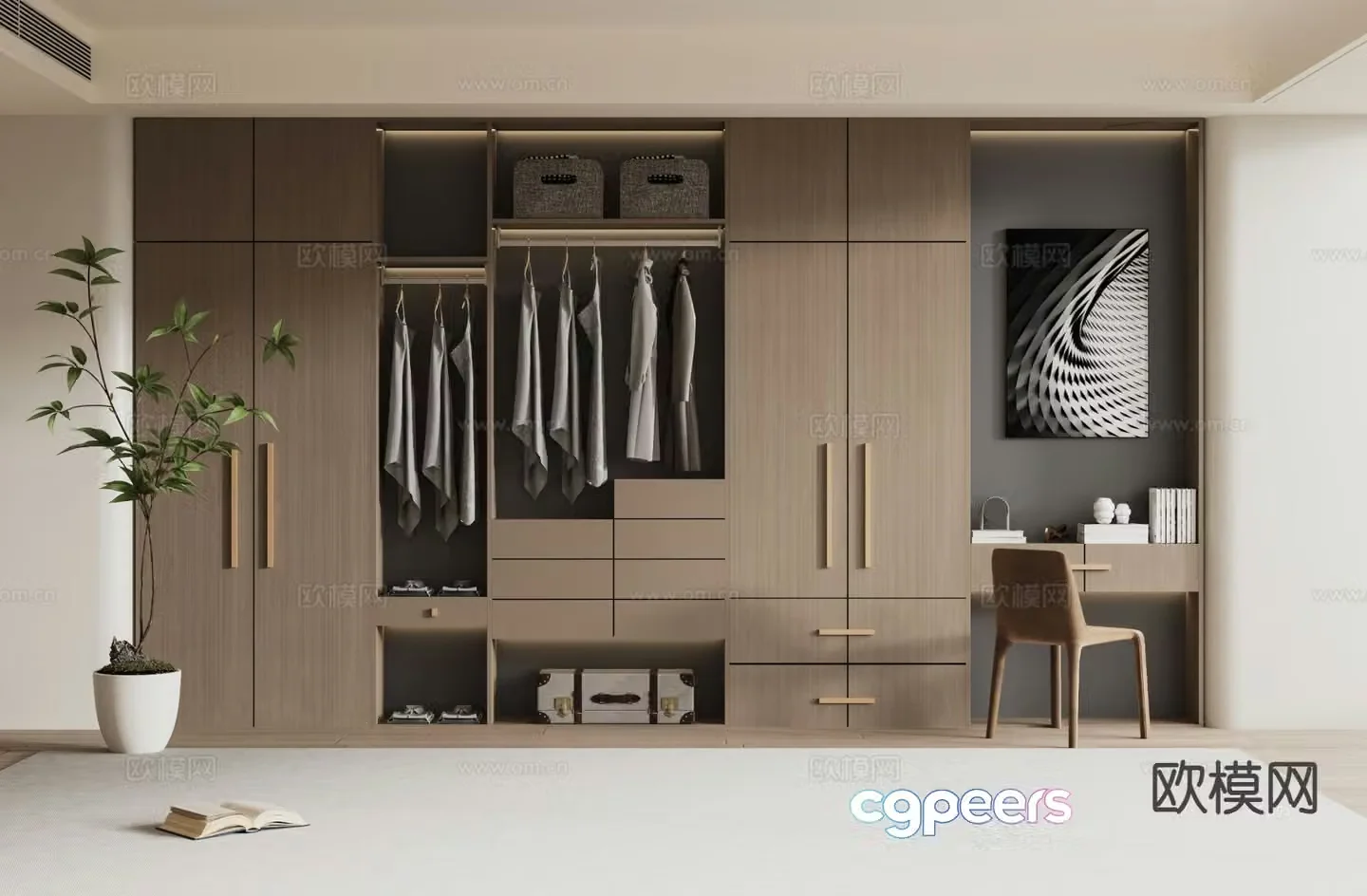 Log style wardrobe 3D model