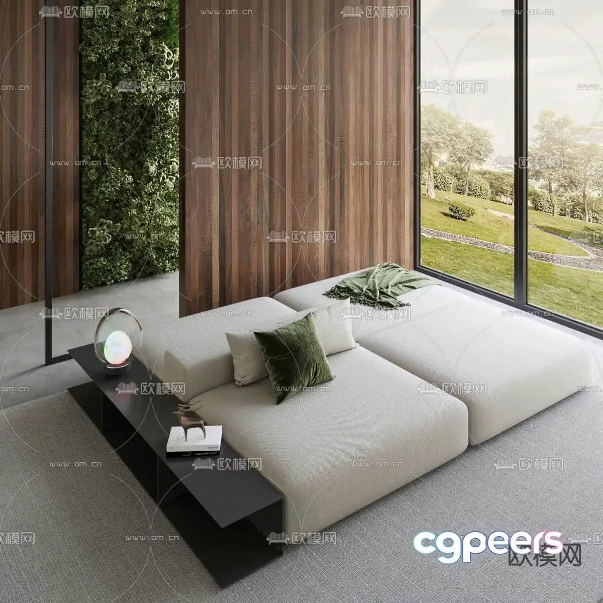 Multi-person sofa module sofa 3d model