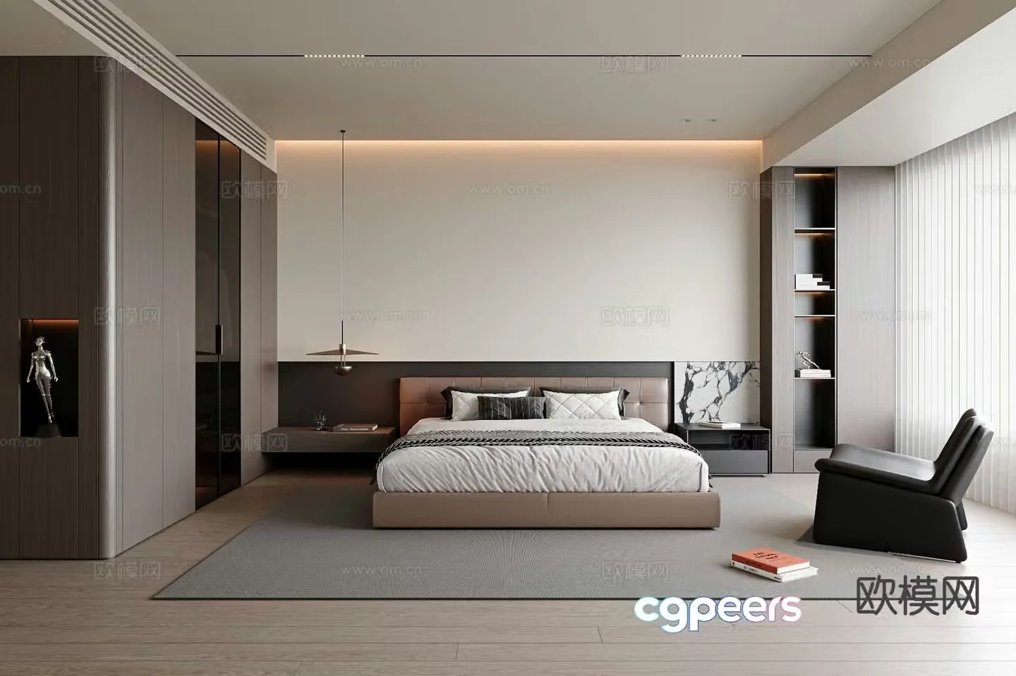 Italian style bedroom master bedroom 3d model