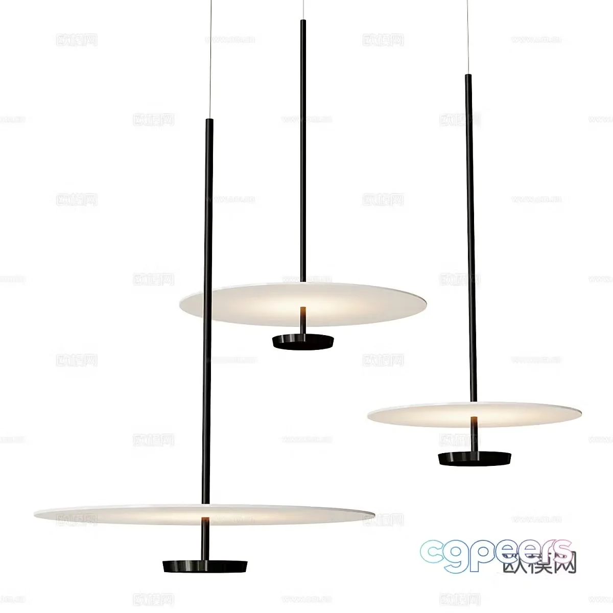New Chinese Vibia flat chandelier 3d model