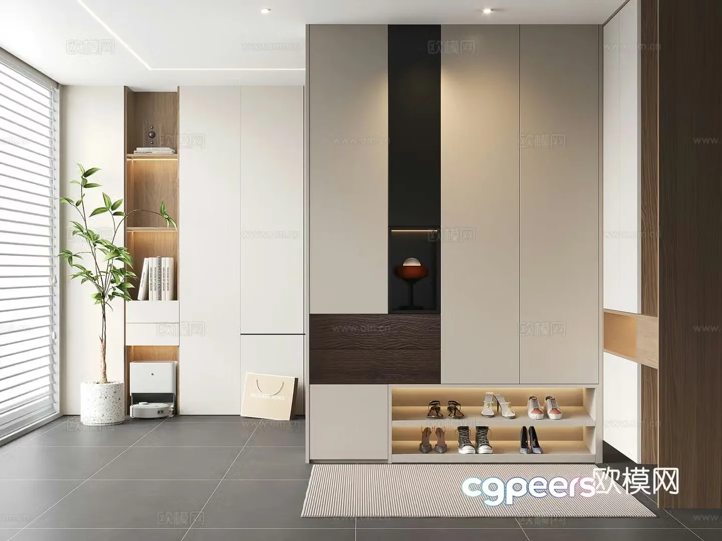 Modern shoe cabinet door-entry shoe cabinet partition shoe cabinet entrance shoe cabinet 3D model