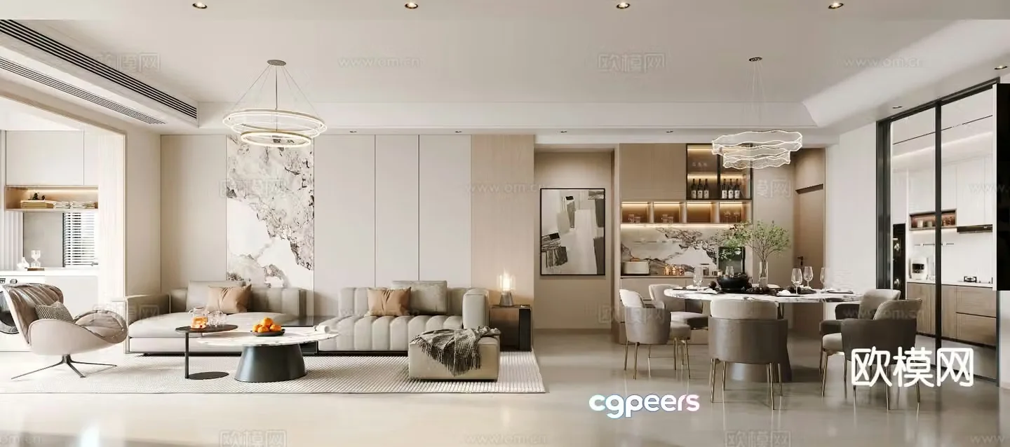 Modern guest restaurant 3d model
