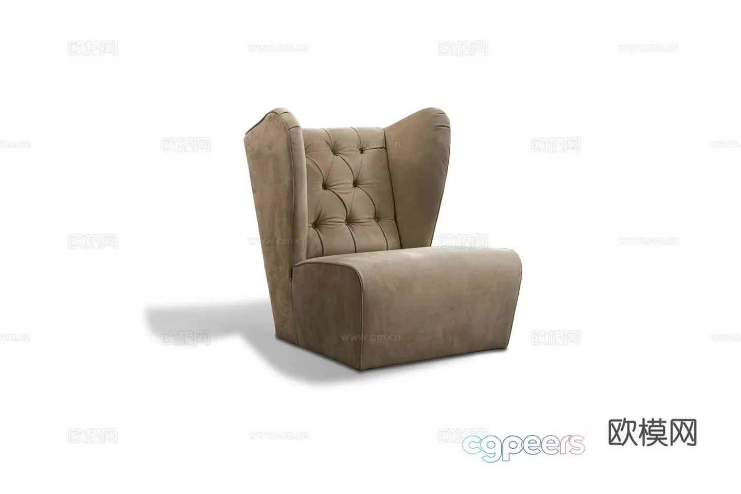 French single sofa 3d model