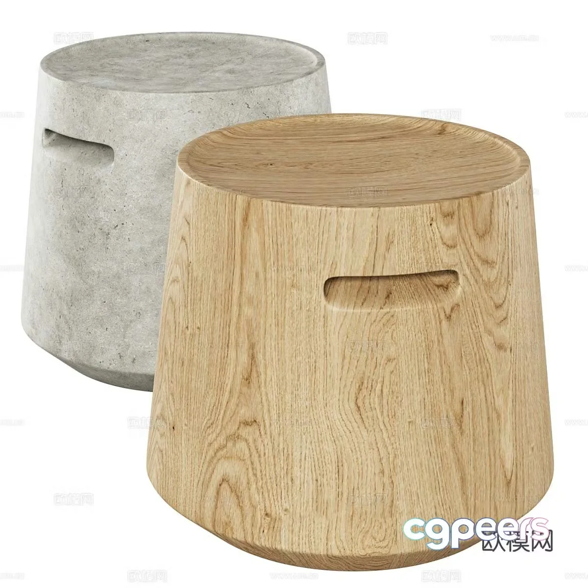 Stool round stool low stool 3d model