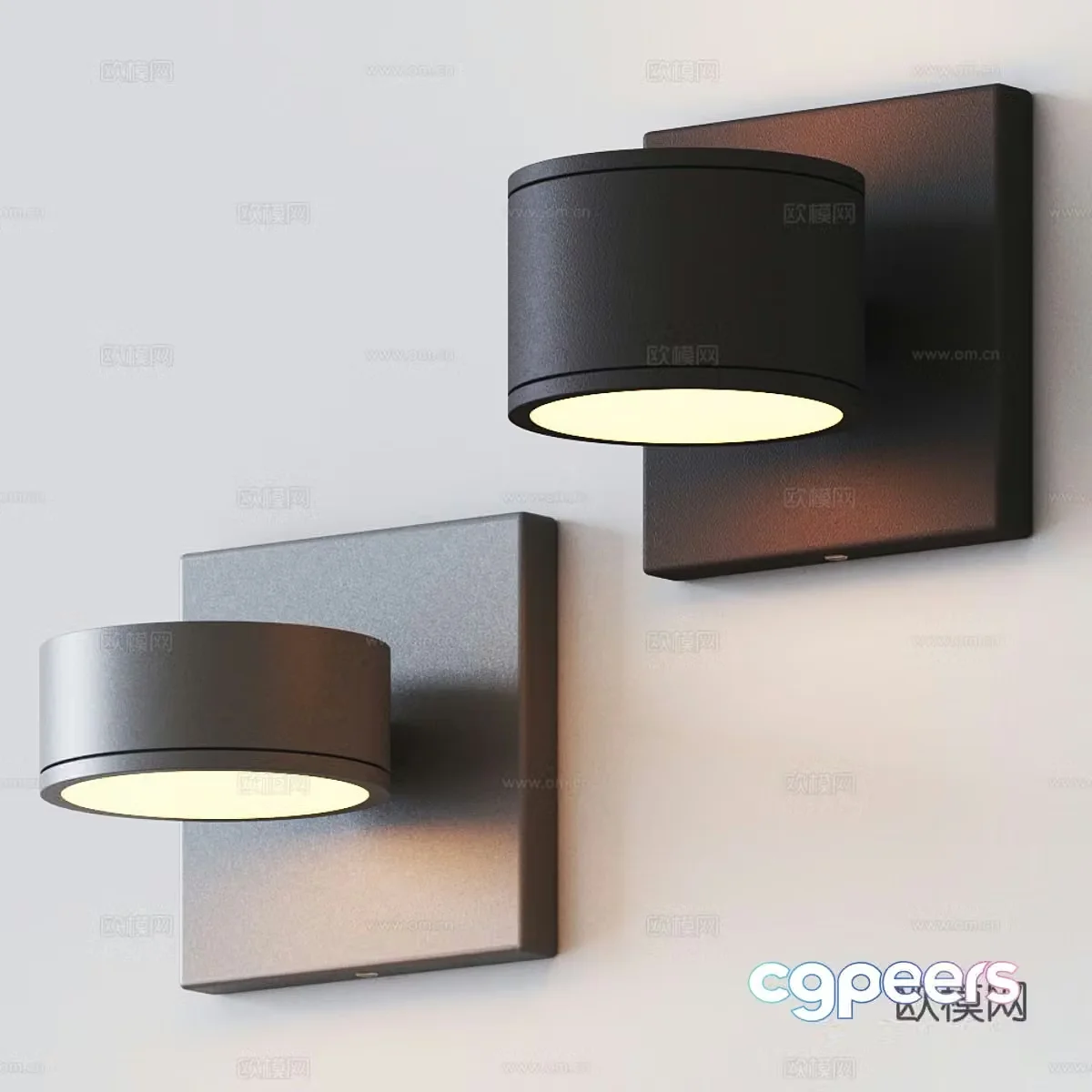 Modern Italian minimalist metal wall lamp 3D model