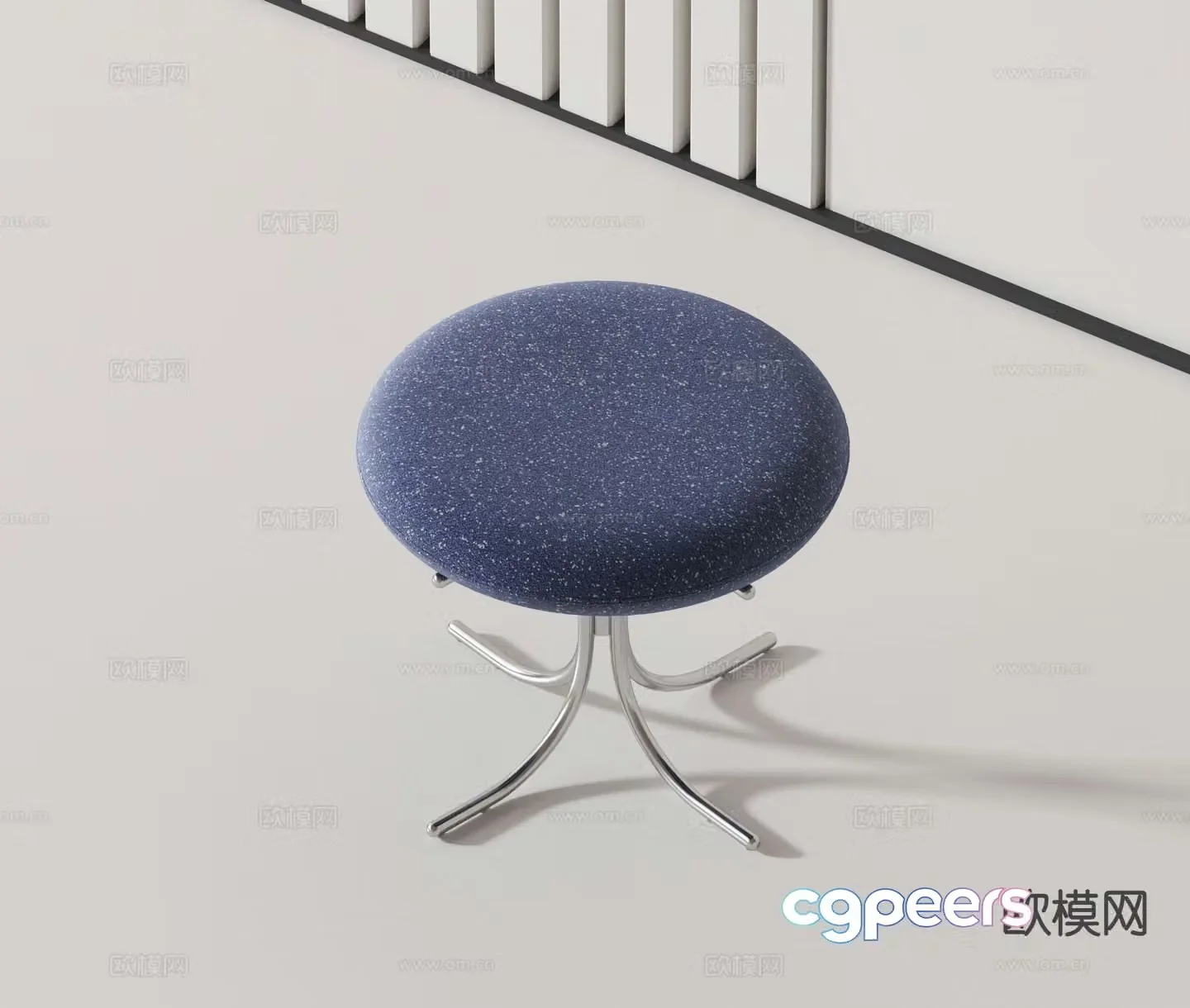 Modern low stool sitting stool round stool 3d model