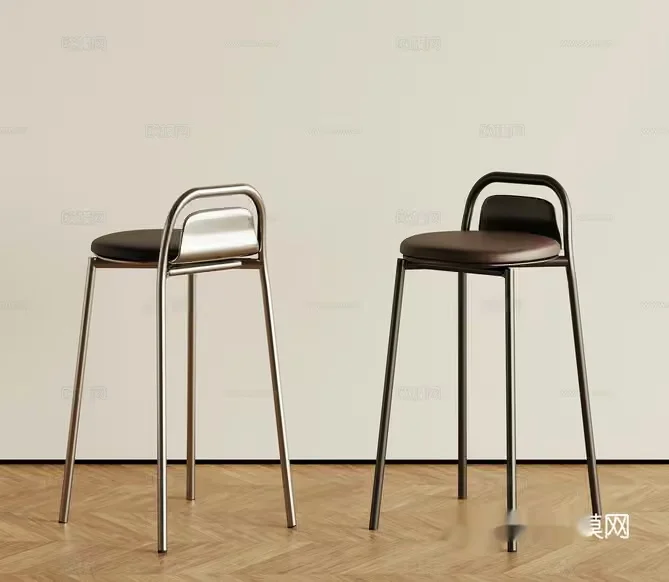 Modern Metal Stools 3D Model – 21107 – VRAY Render