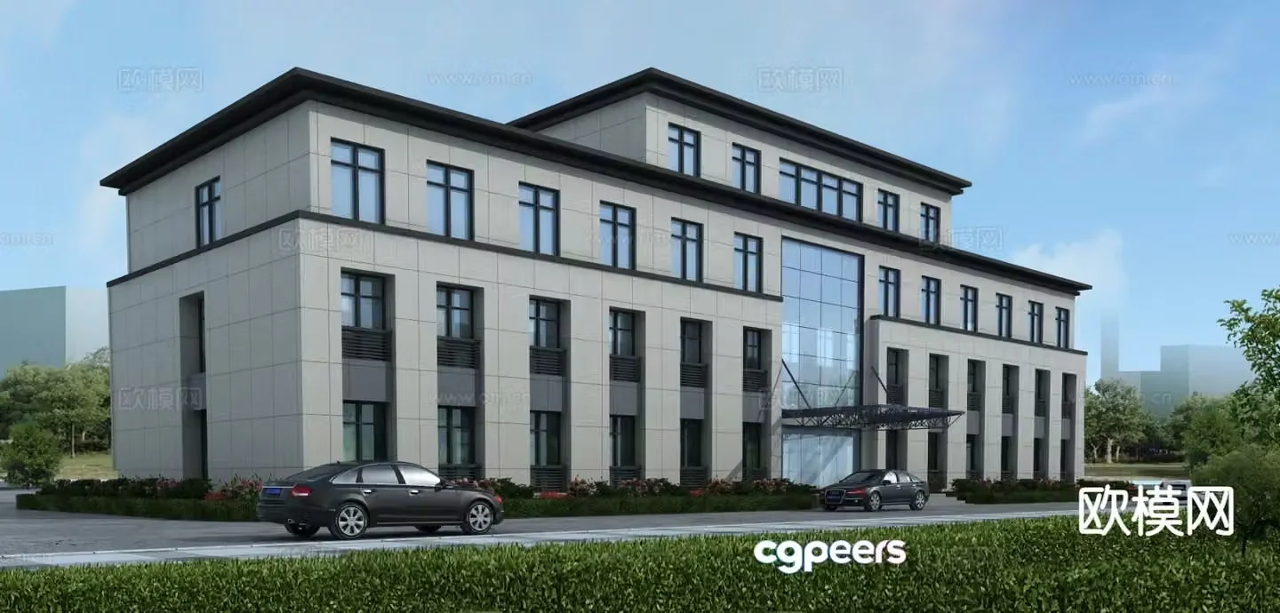 3D model of office building appearance