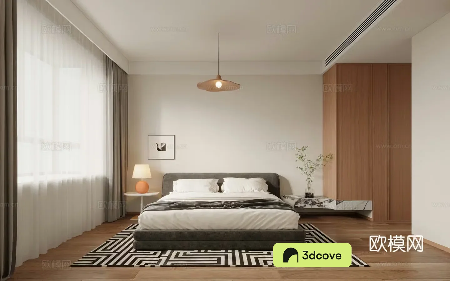 Middle-aged bedroom 3d model