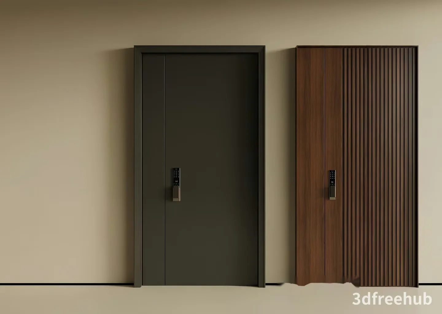 Modern Wooden Doors 3D Model – 19894 – VRAY Render