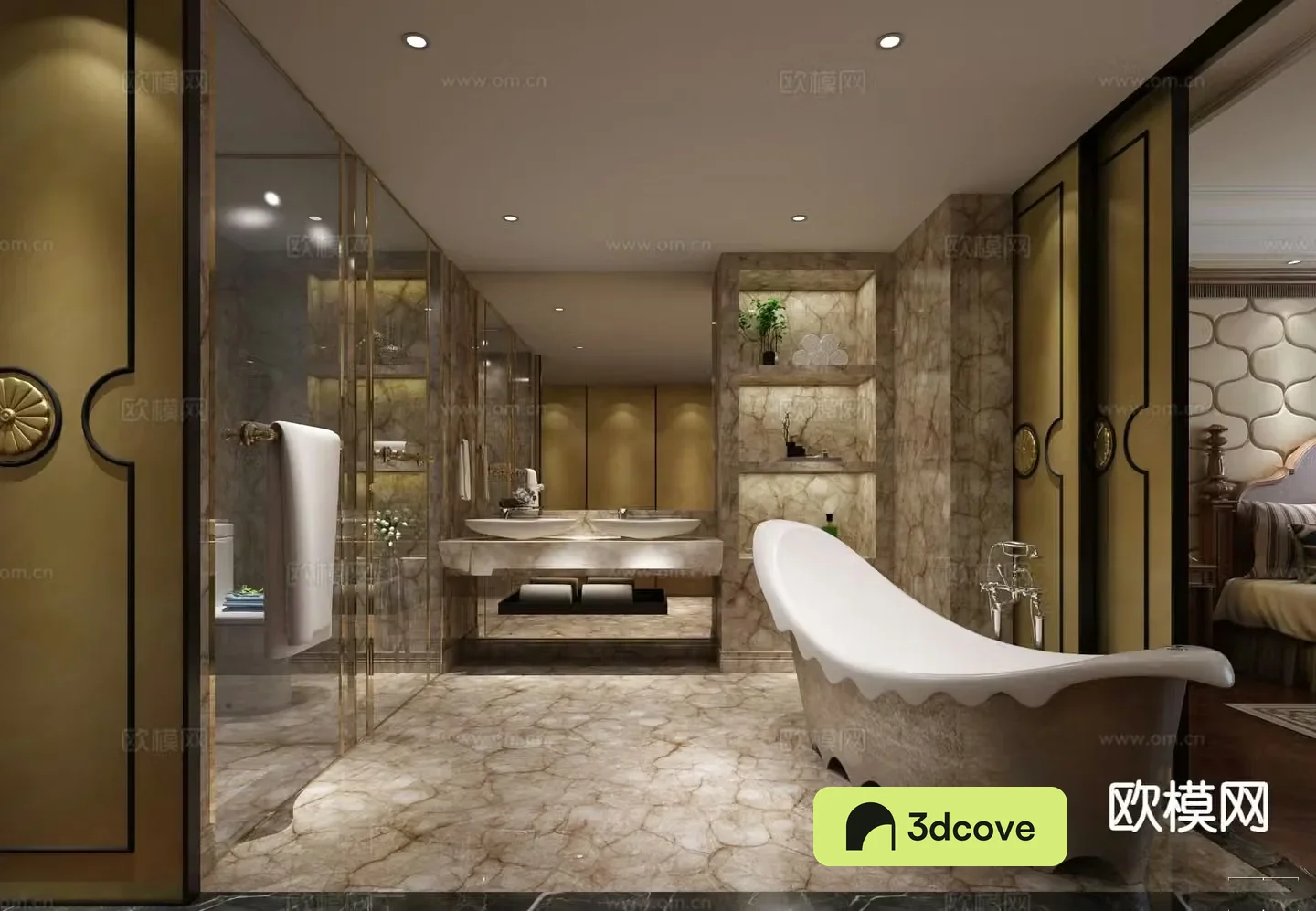 Neoclassical villa bathroom