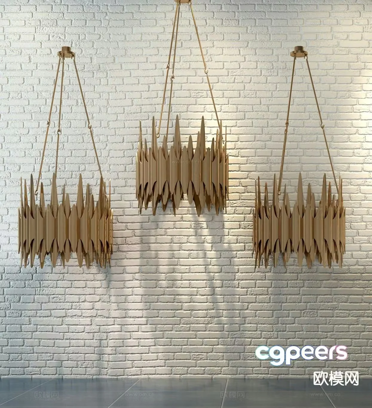 Light luxury chandelier hall chandelier 3d model