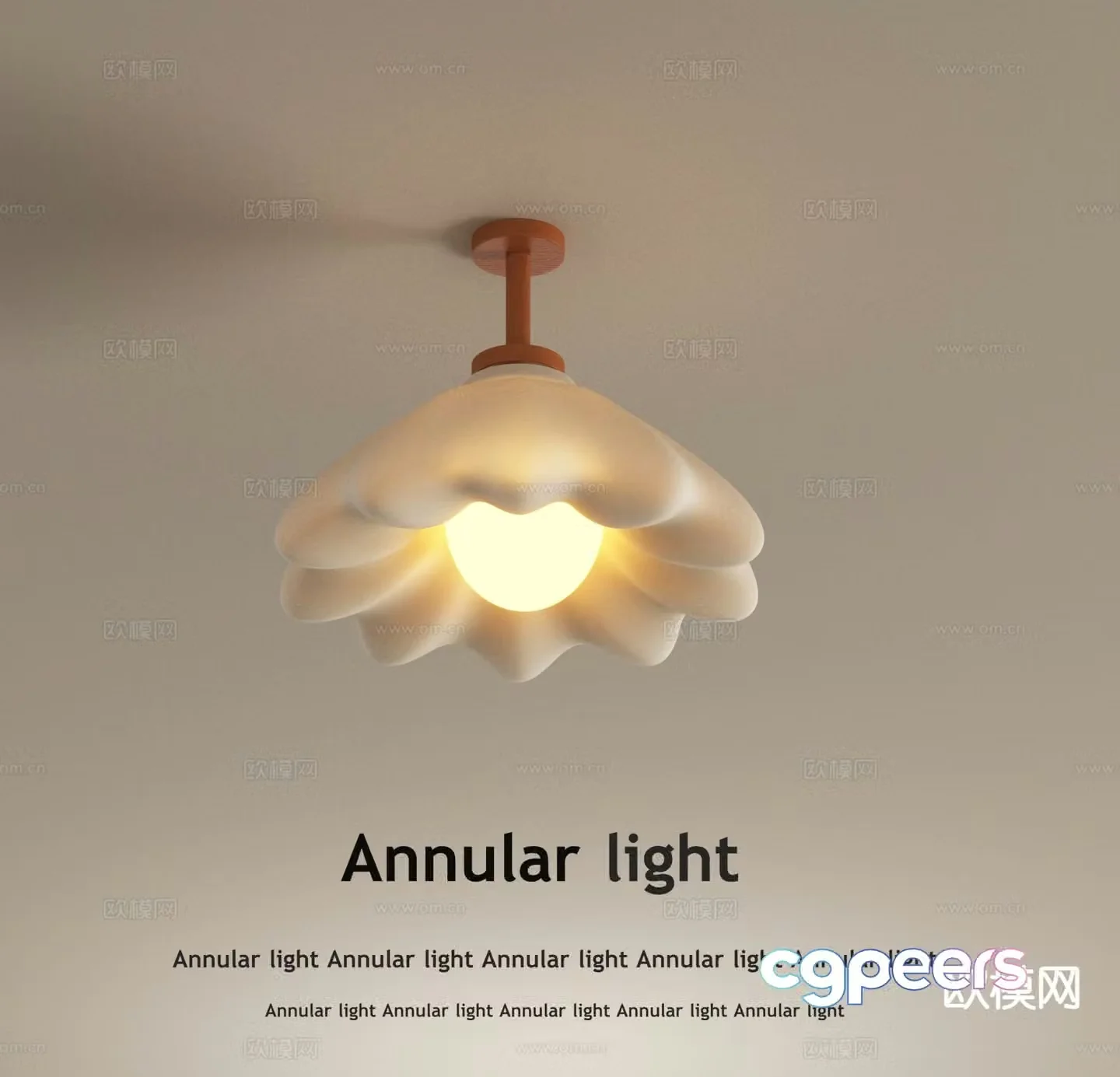 Cream style ceiling lamp 3d model