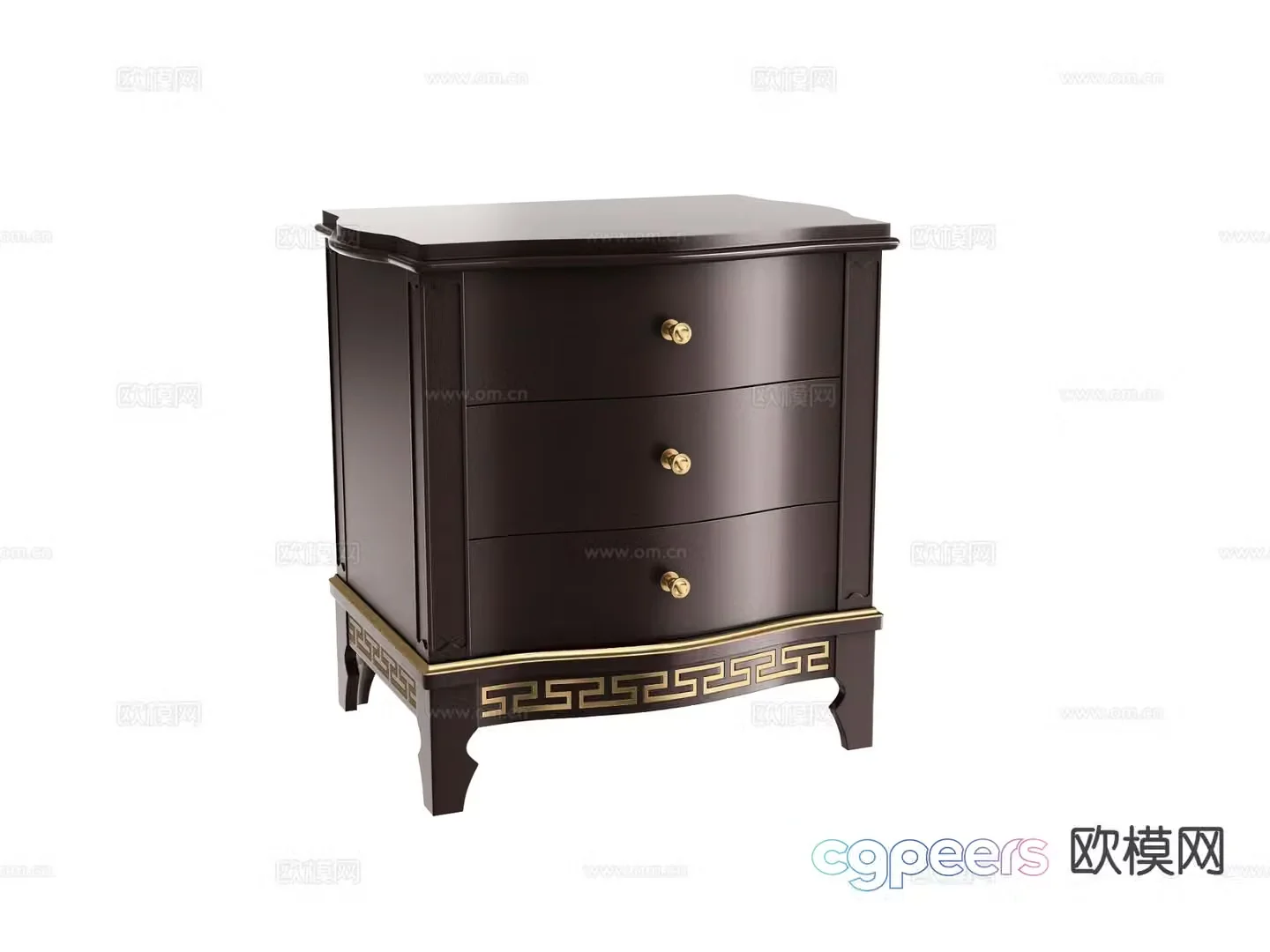 Simple European bedside table 3d model