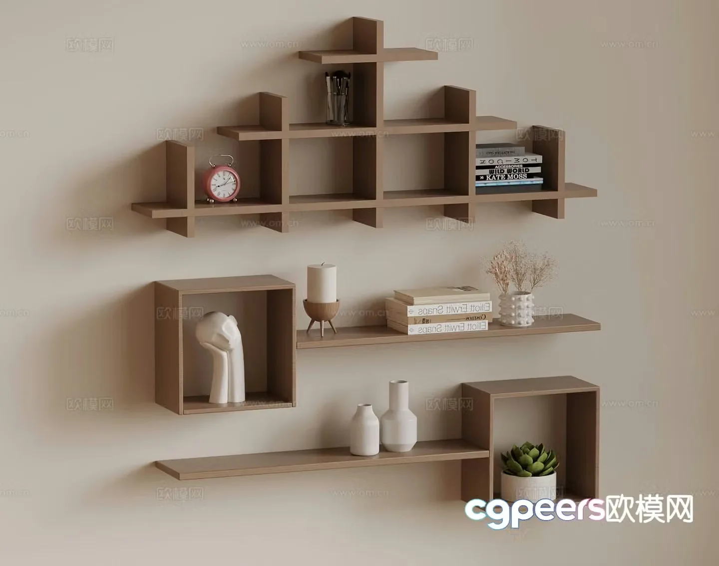 Modern wall cabinet wall cabinet bookshelf 3d model