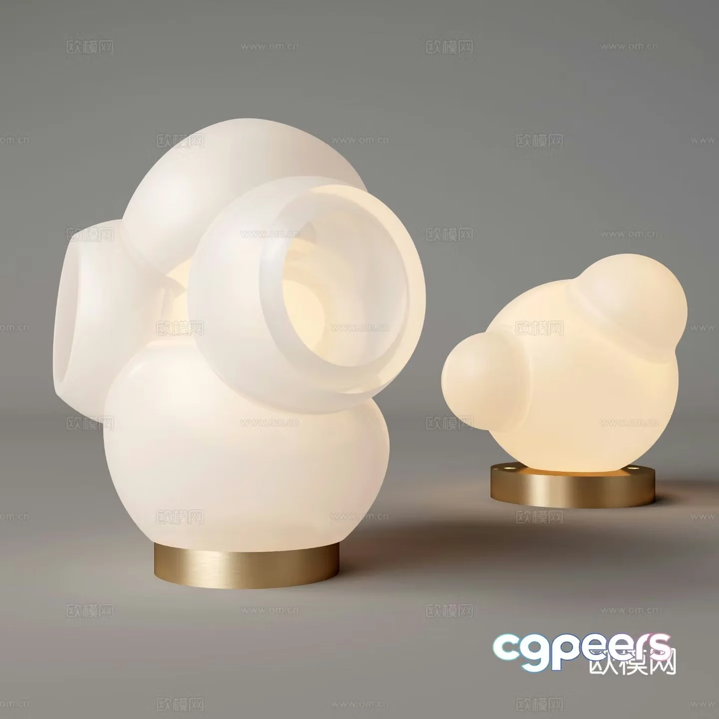 Cream style table lamp art table lamp 3d model