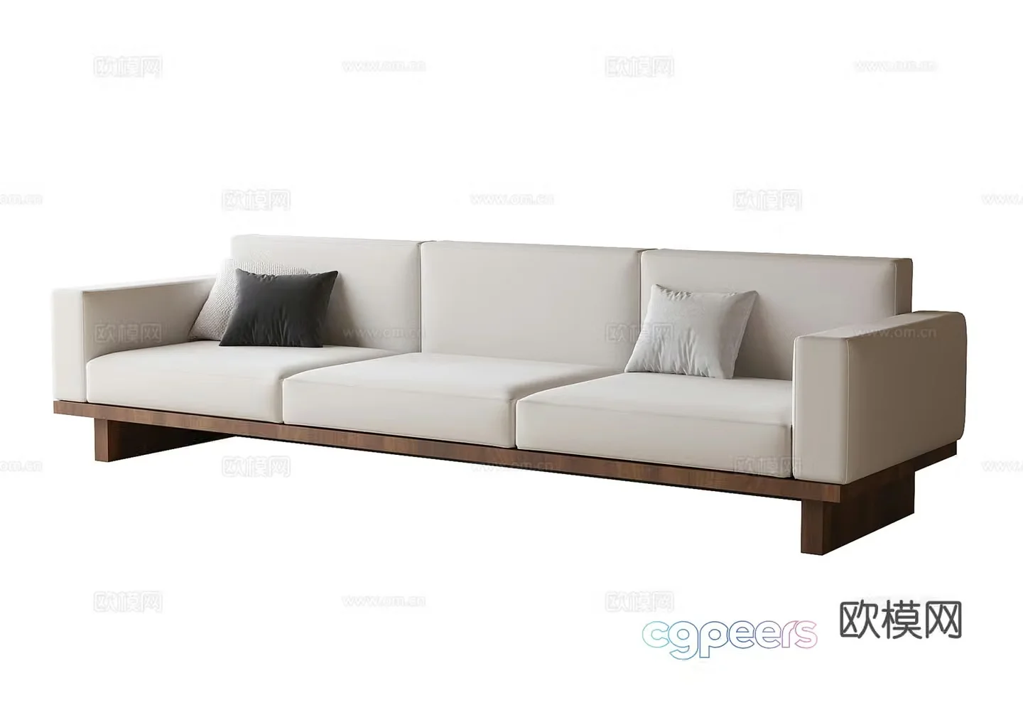 Modern three-person sofa multi-person sofa 3d model