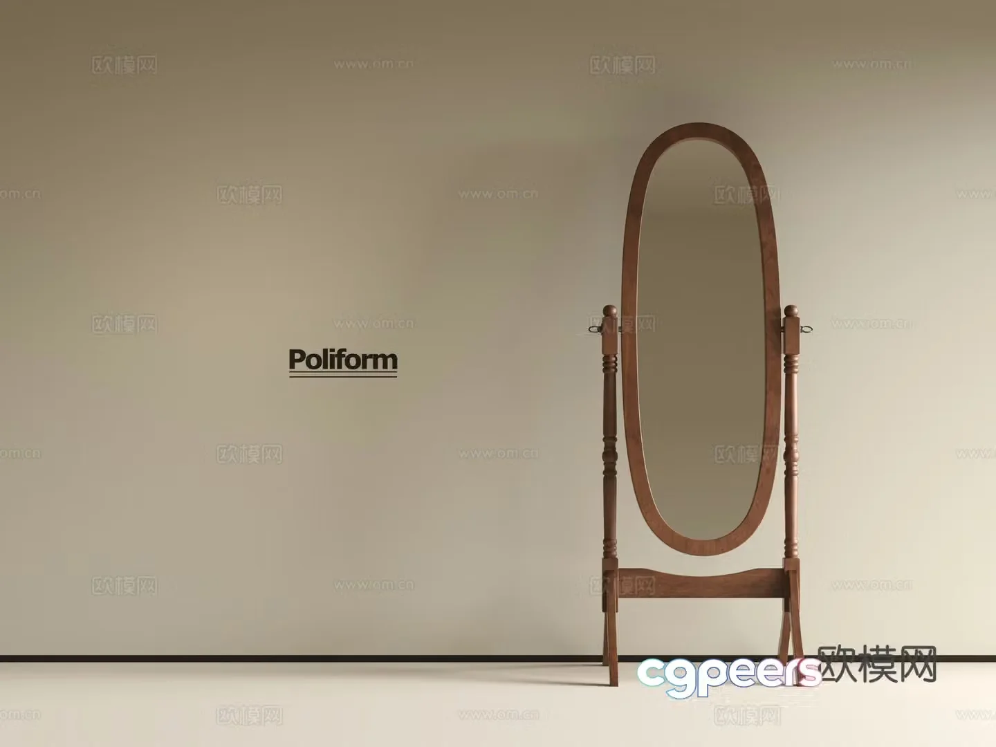 Wabi-sabi mirror full-length mirror full-length mirror 3d model