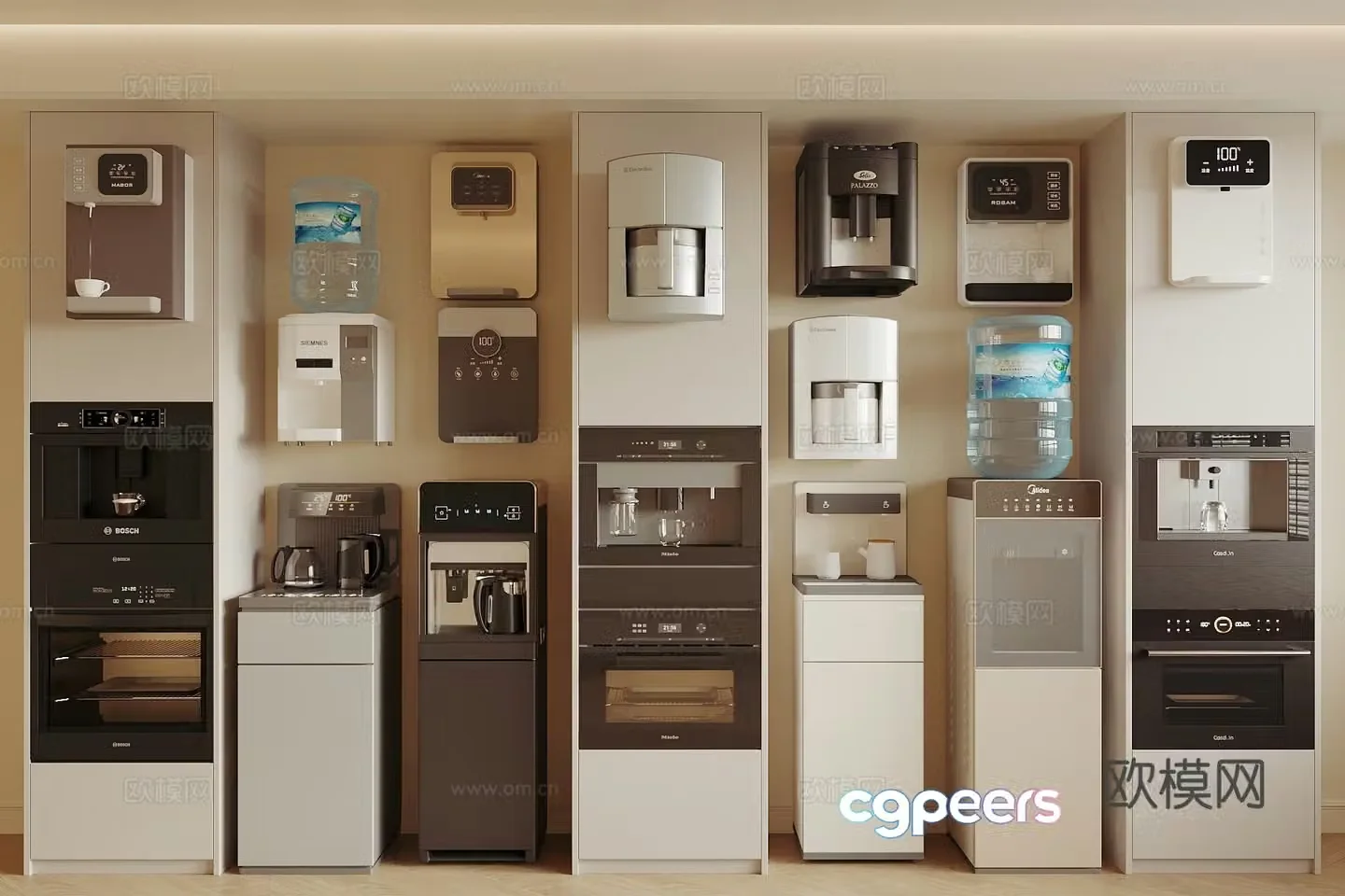 Water dispenser Direct water dispenser Pipeline machine Embedded water dispenser Tea bar machine Wall-mounted water dispenser Straight 3D model