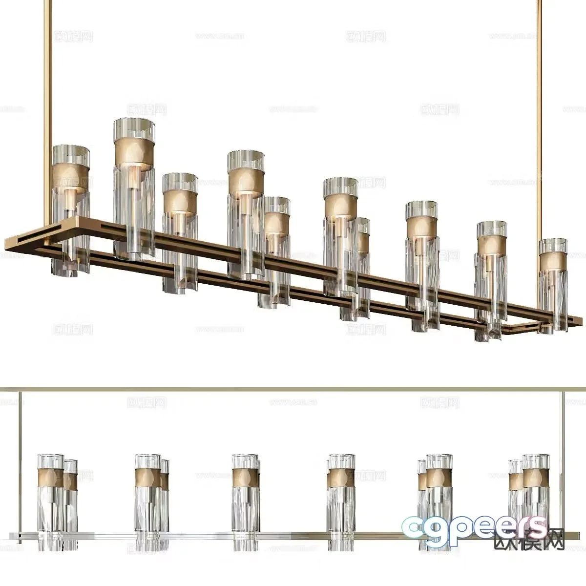 Modern metal chandelier crystal chandelier 3d model