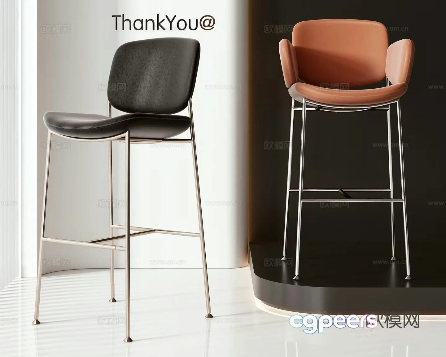 Modern bar chair 3d model