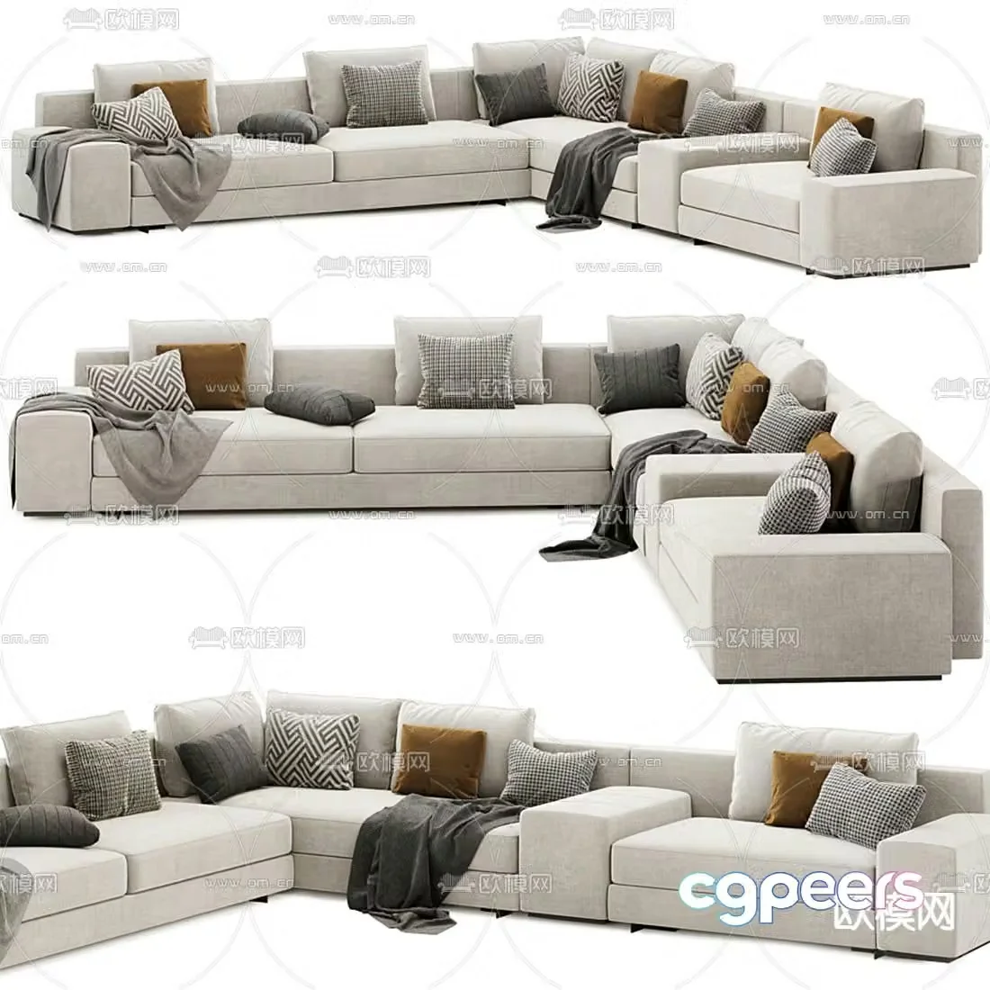 Minotti multi-seat sofa corner sofa 3d model