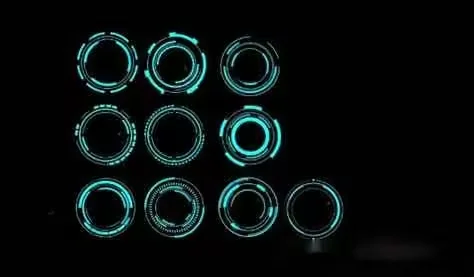 Blue Neon Circles 3D Model – 7021 – VRAY Render