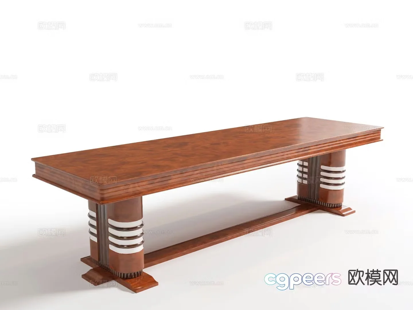 Medieval style dining table large table 3d model