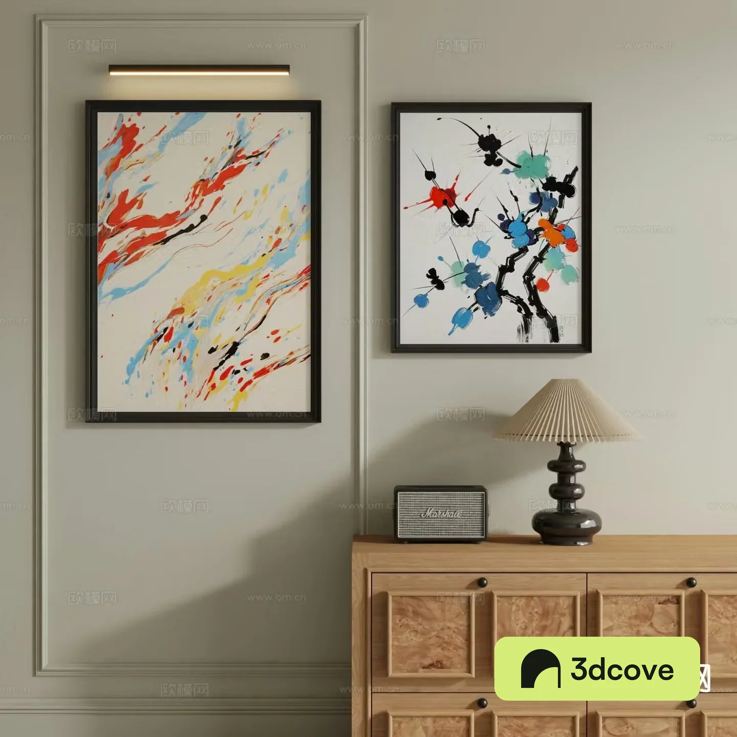 Modern decorative painting gradient painting splash ink hanging painting