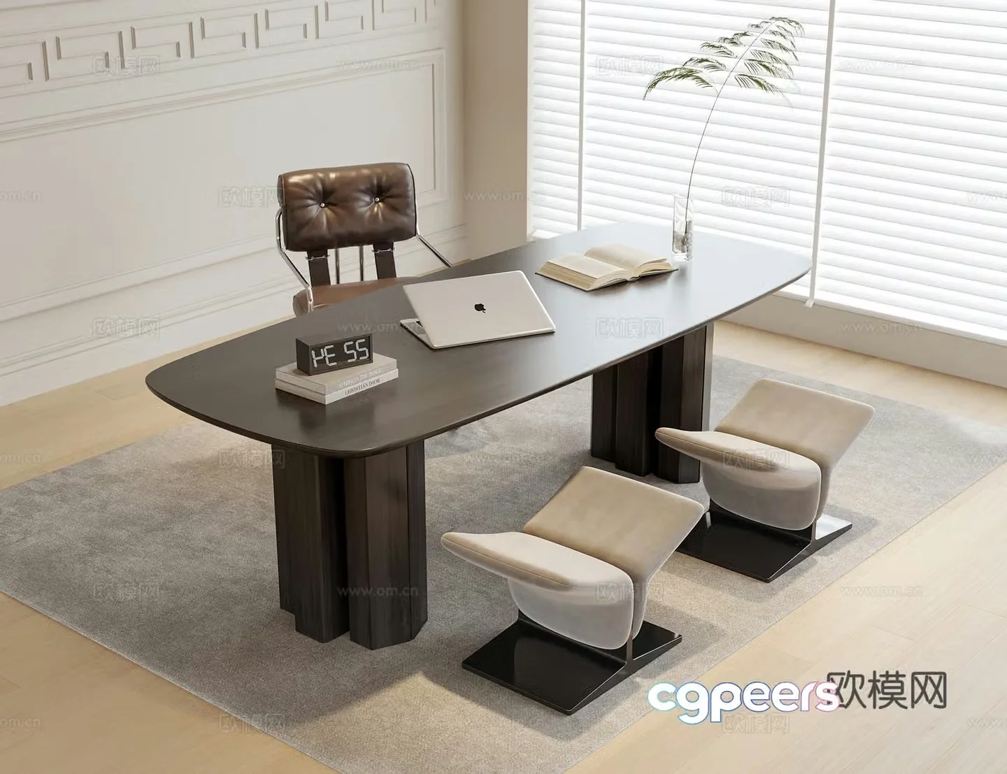 modern desk writing desk 3d model