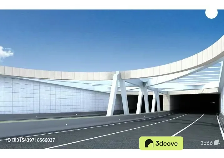 A Modern White Building With A Large Open Entrance