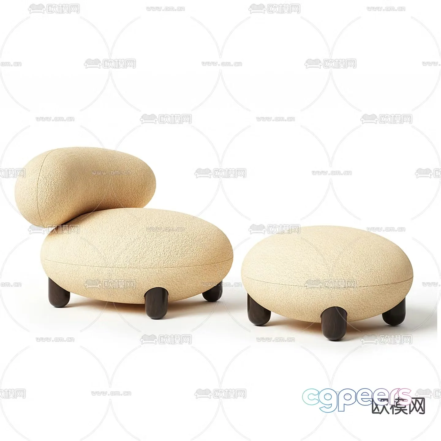 Modern children’s sofa children’s stool 3d model