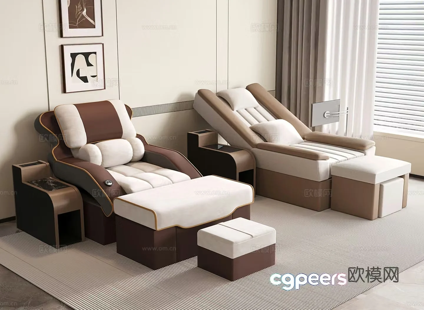 Modern foot massage shop massage chair massage table electric imperial couch electric sofa chair 3D model