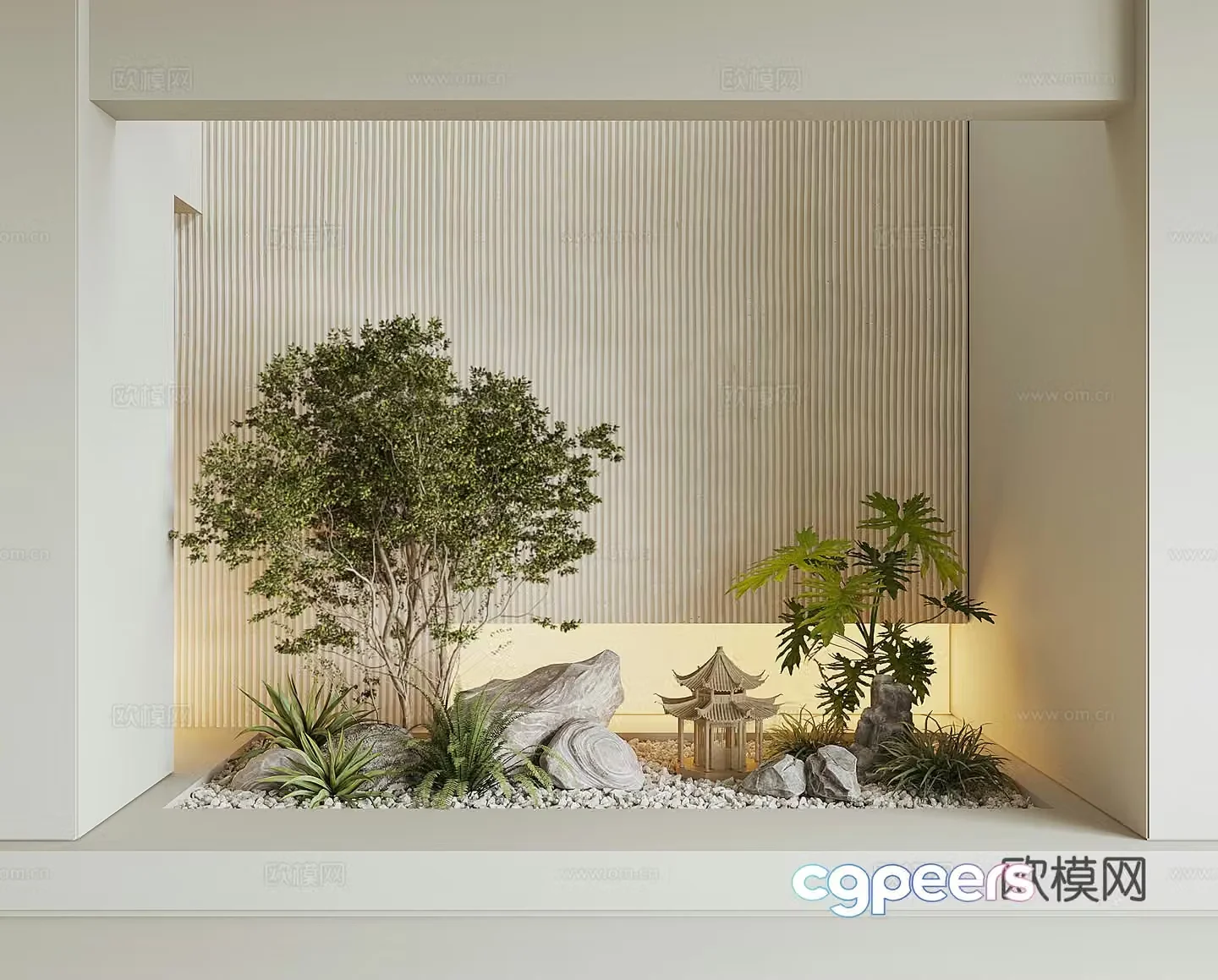 Modern houseplant landscape 3d model