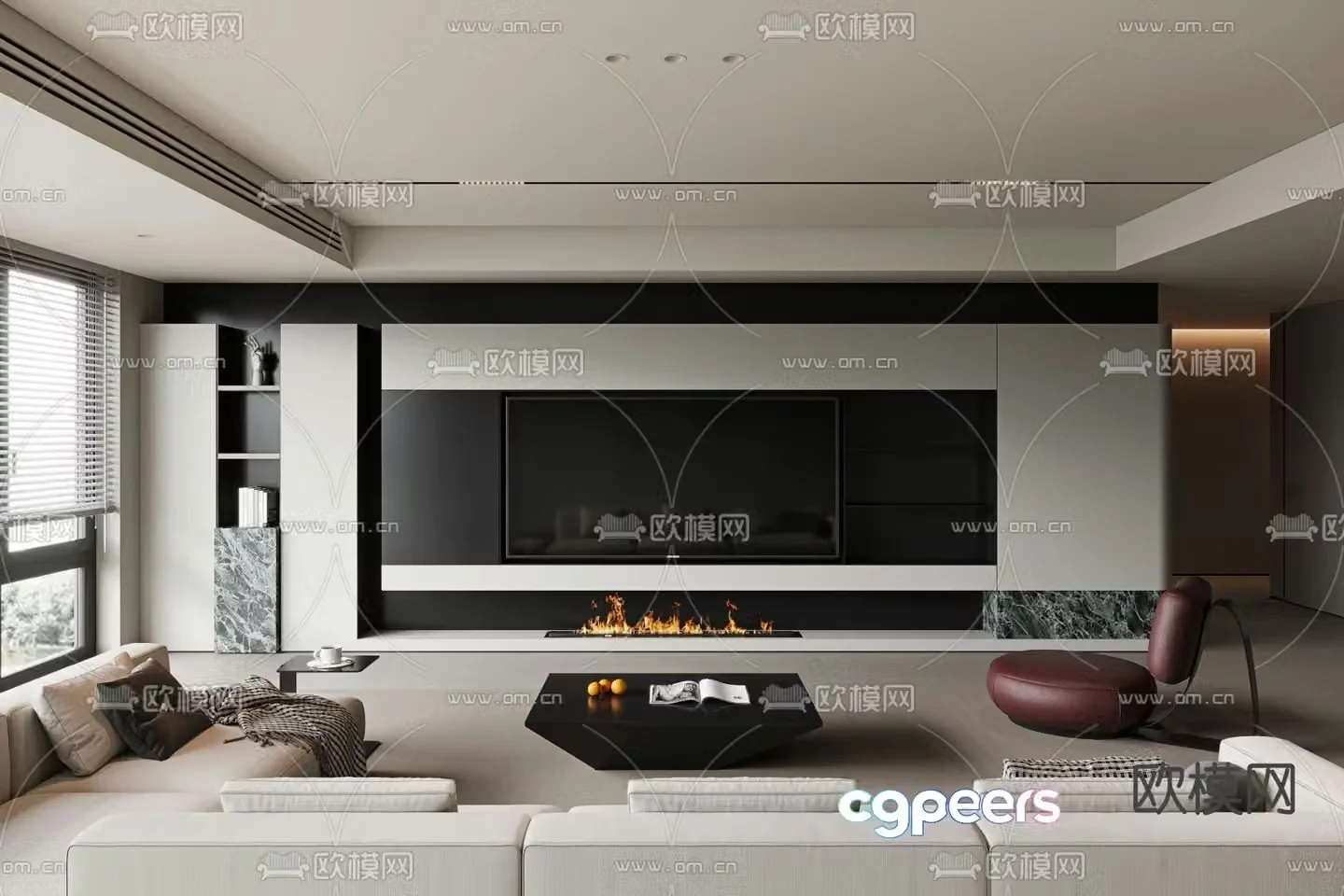 Modern living room 3d model