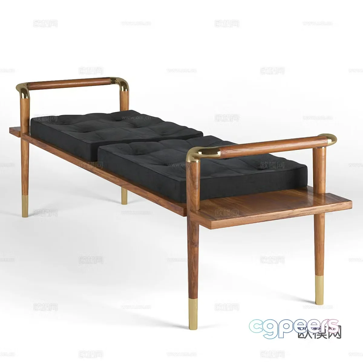 Medieval style bench bedside stool sofa stool 3D model