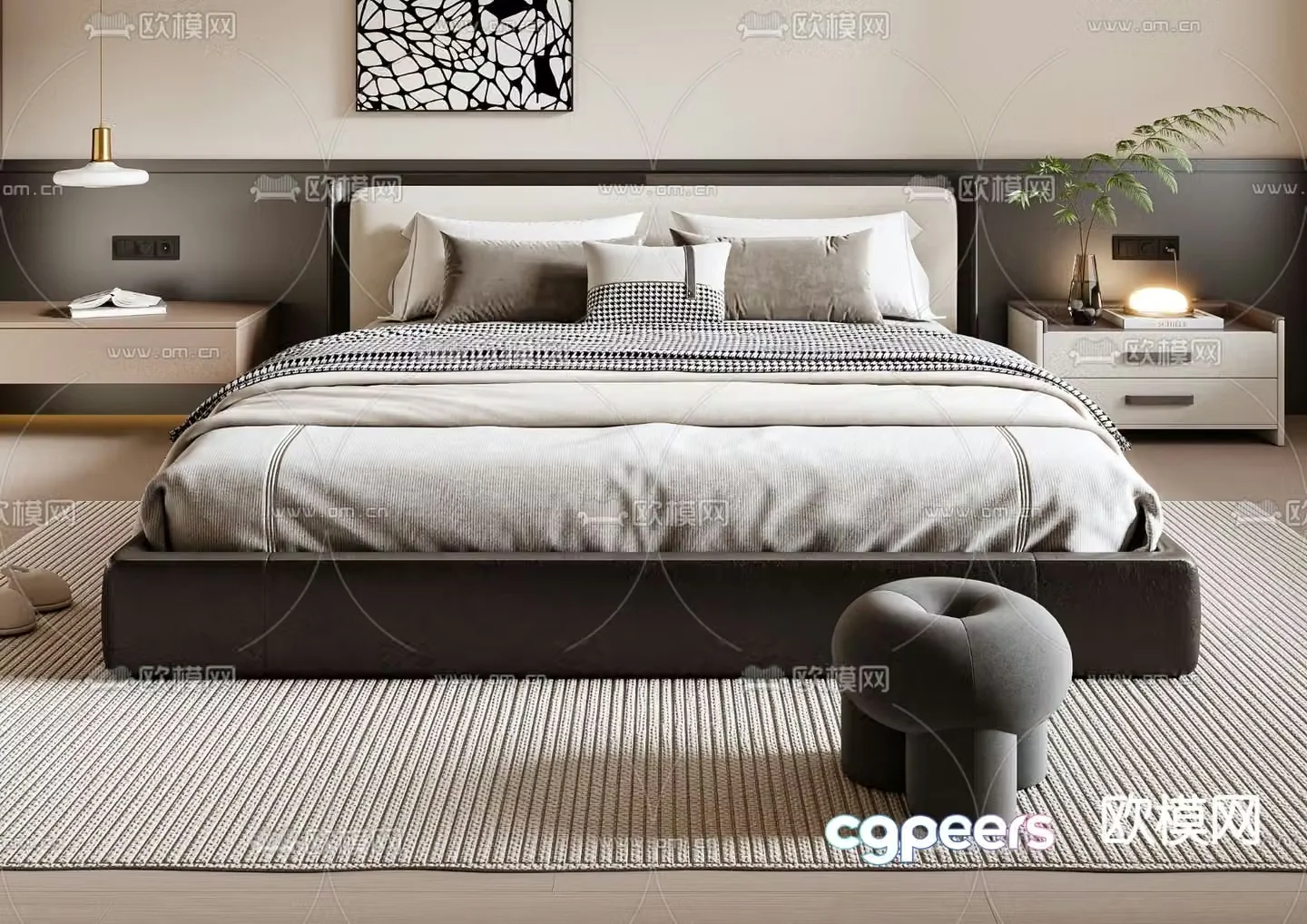 Double bed 3d model