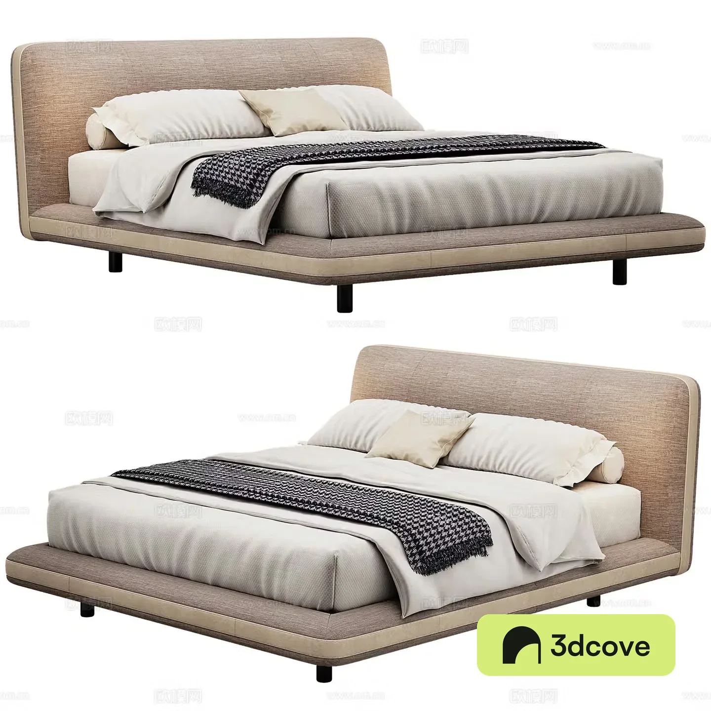 Modern Double Bed Fabric Double Bed Bedroom Bed Frame Bedding Pillow Holding