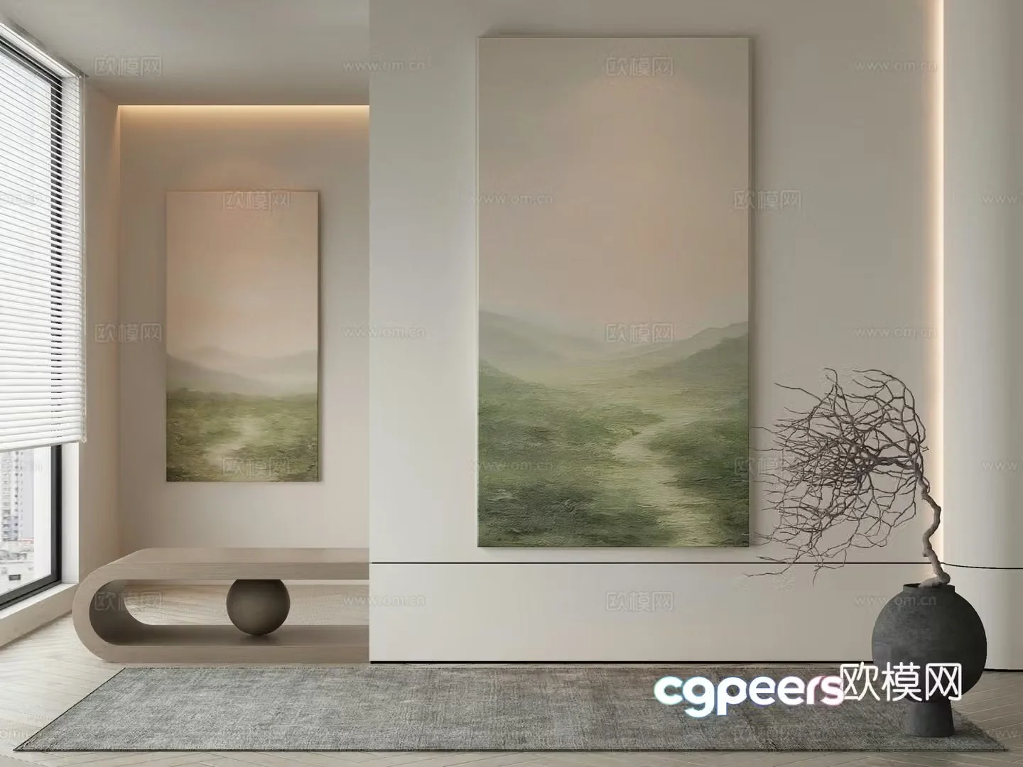 Modern Wasabi Hanging Painting Oil Painting 3D Model