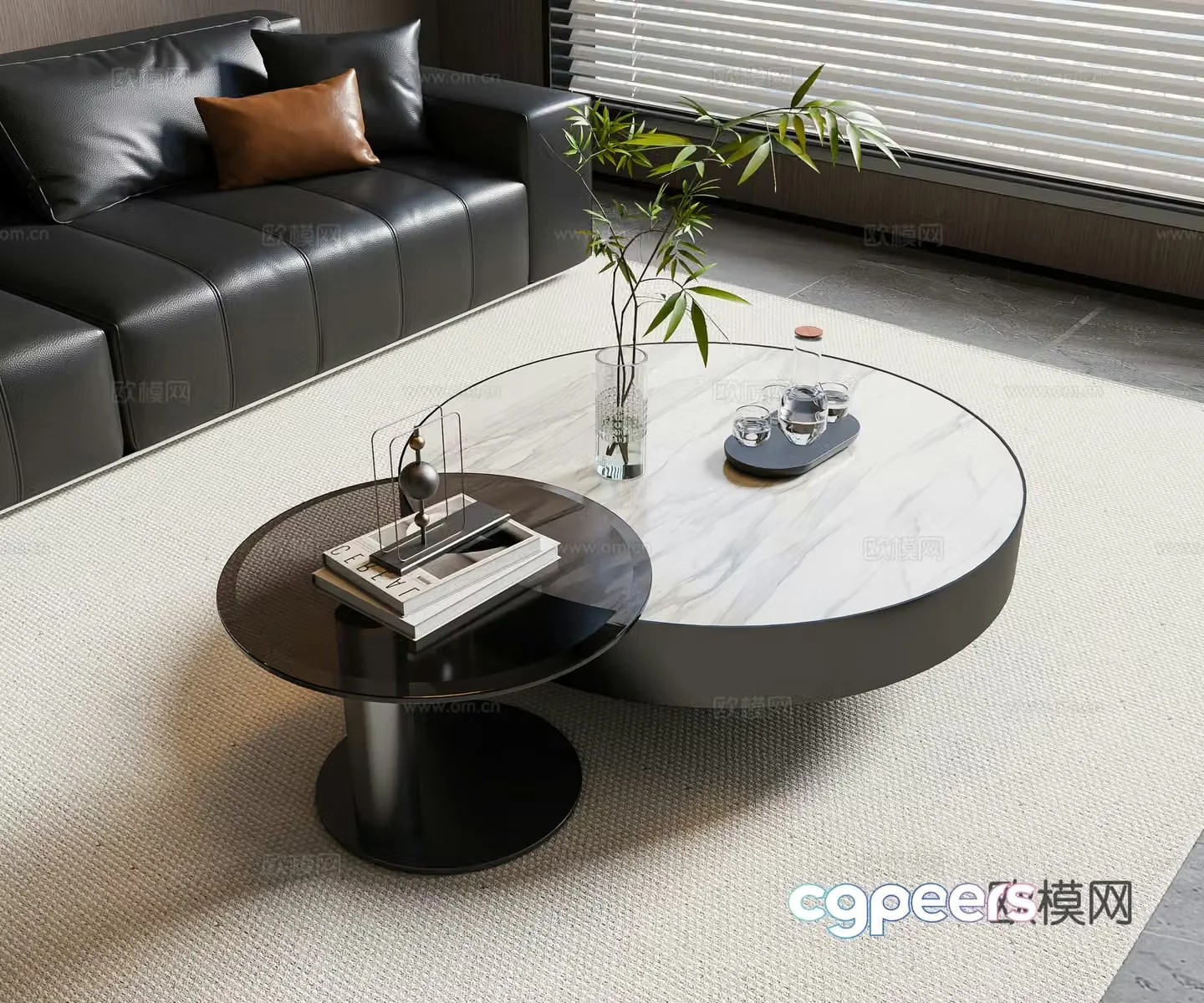Modern mother-child coffee table 3d model