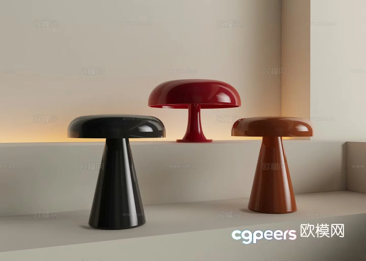 Modern table lamp Mushroom desk lamp 3D model